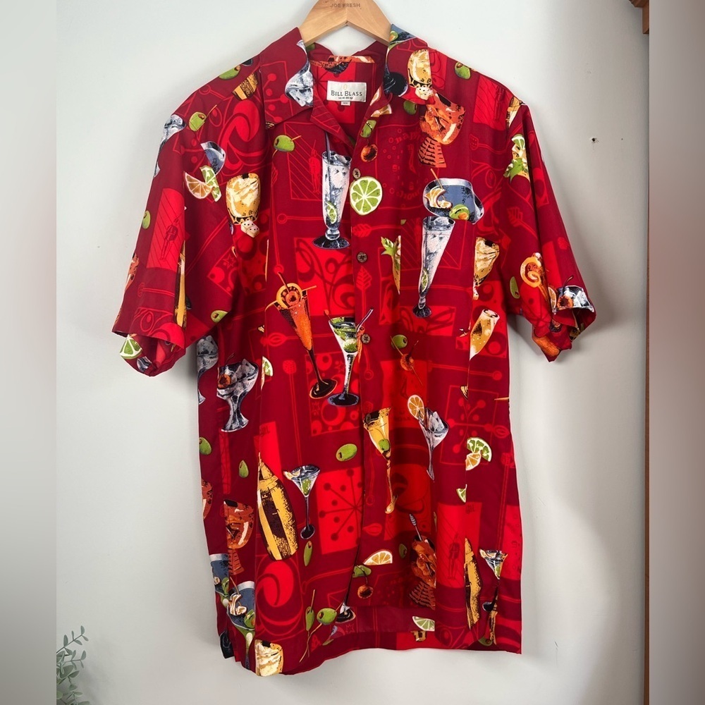 Vintage Bill Blass Paradise Found Martinis Beer Champagne Lounge Vacation Medium